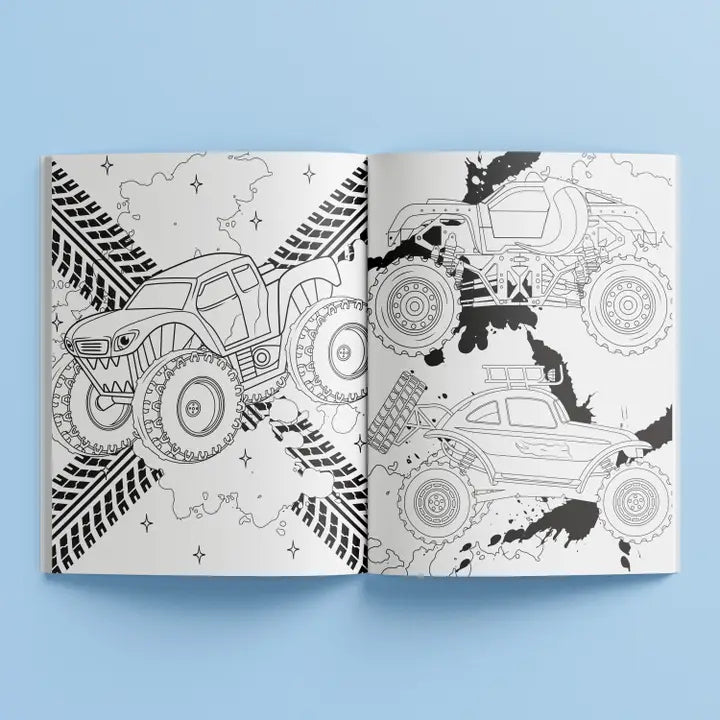 Sticker Colouring Book Monster Trucks