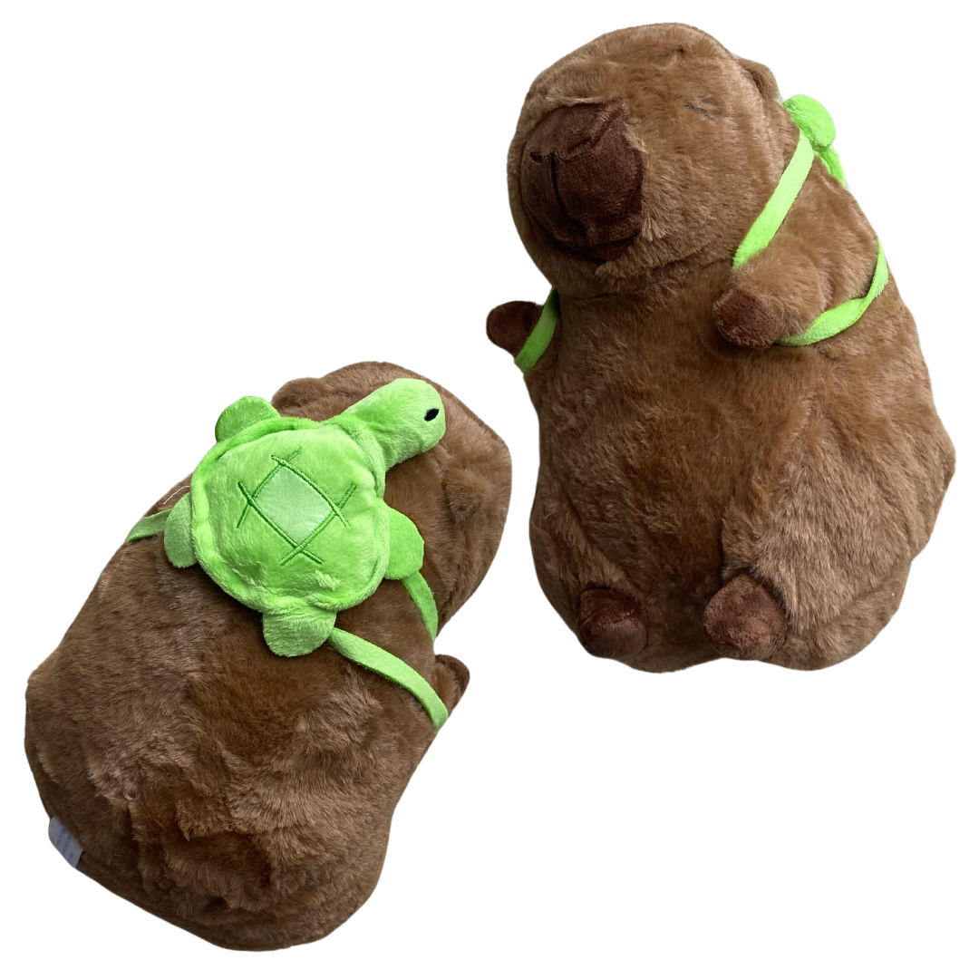 Capybara Soft Plush With Turtle Back Pack