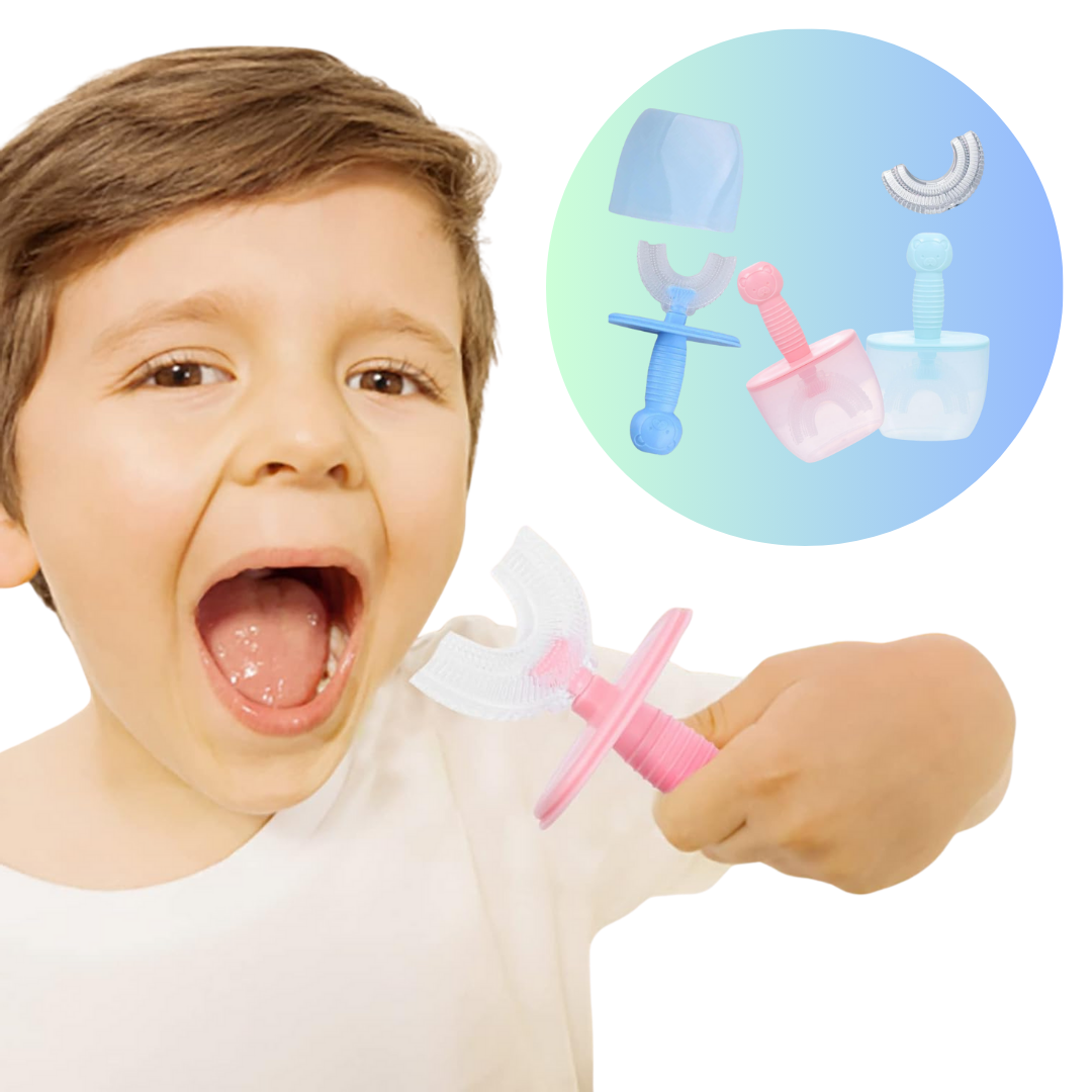 Cute Bear U-Shaped Sensory Toothbrush in Case