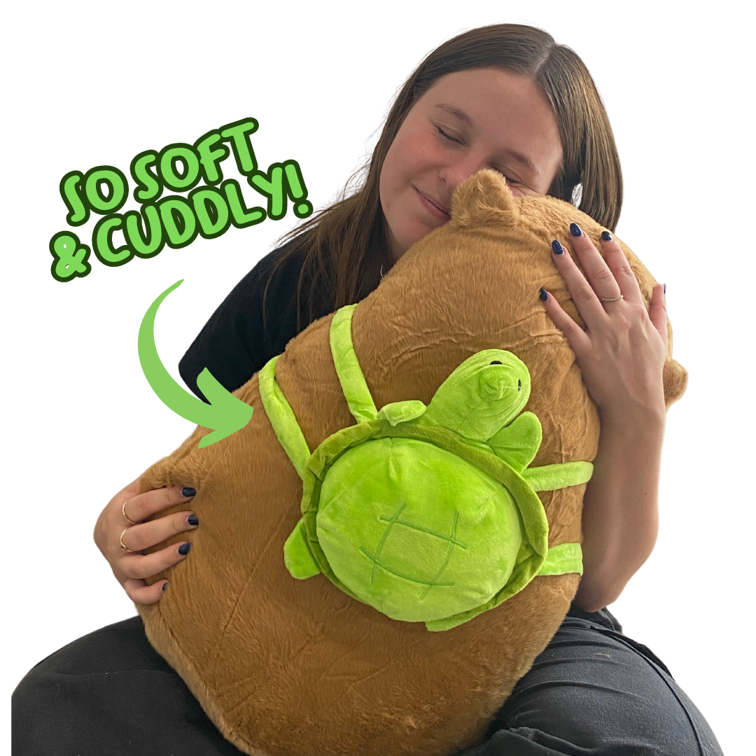 Capybara Soft Plush With Turtle Back Pack