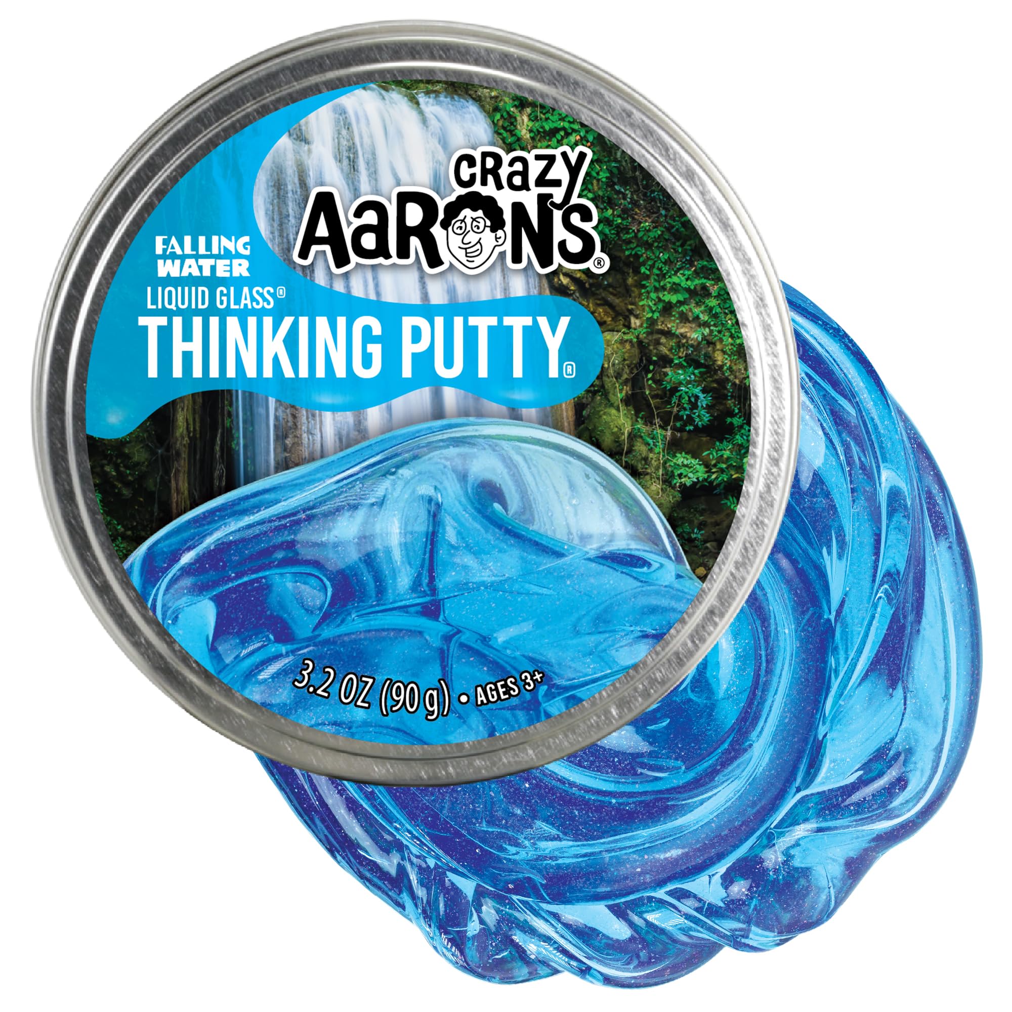 Aarons Thinking Putty Falling Water Liquid Glass - 4 Inch Tin