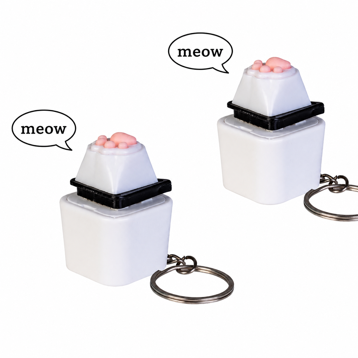 Meow Sound Cat Paw Fidget Keychain