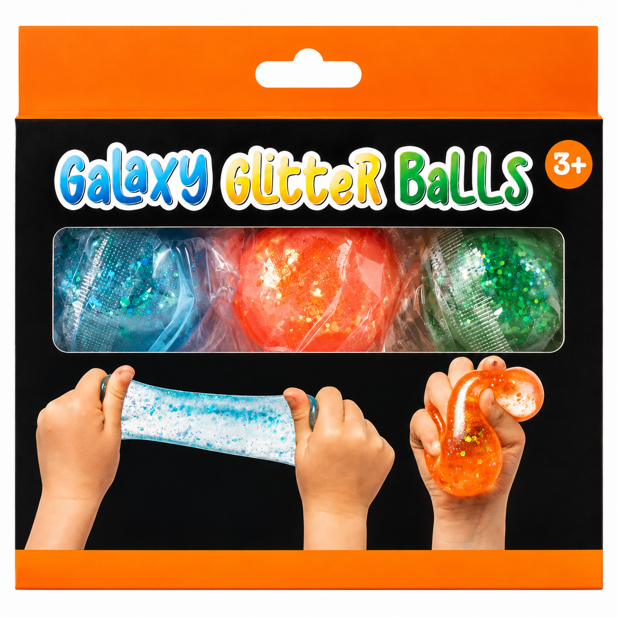 Galaxy Sugar Glitter Squishy Balls 3 Pack
