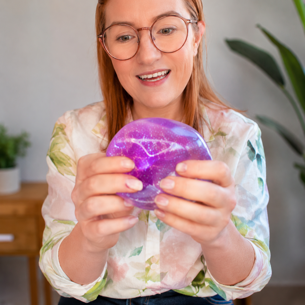 Giant Sensory Jelly Cube Squishy Glitter - 7.5cm