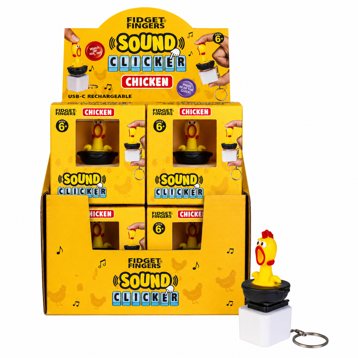 Chicken Sound Fidget Keychain