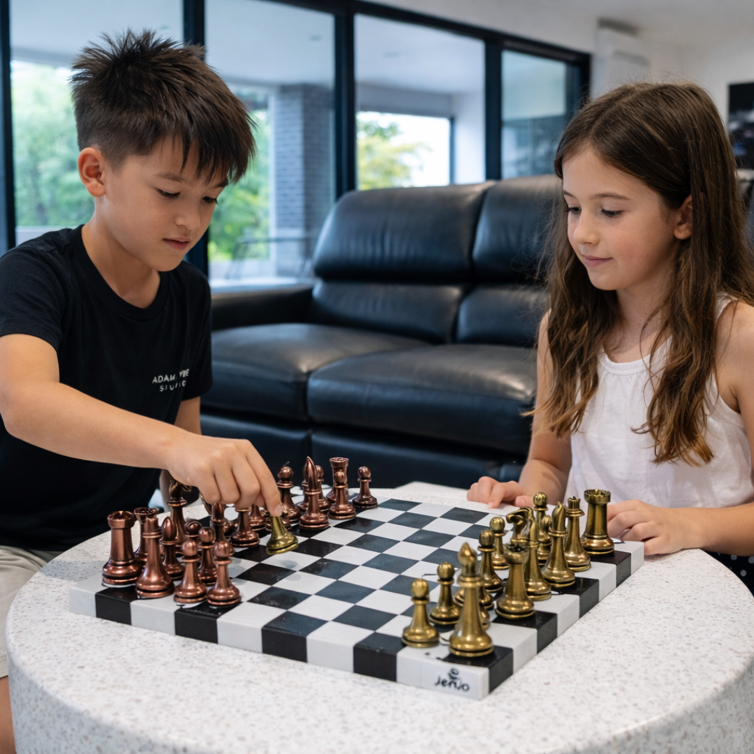 Marble Chess Board with Resin Pieces