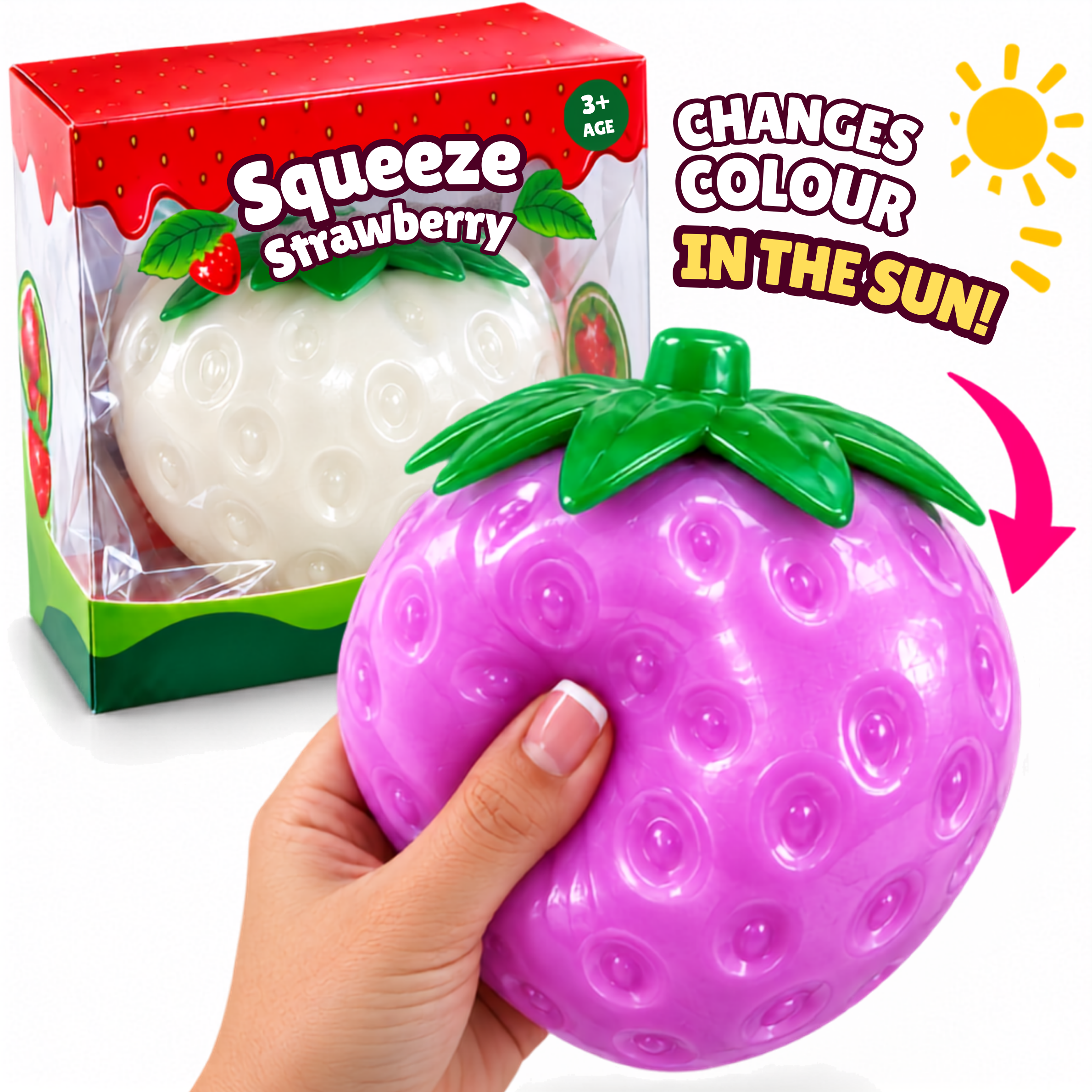 Giant Squishy UV Colour Changing Strawberry