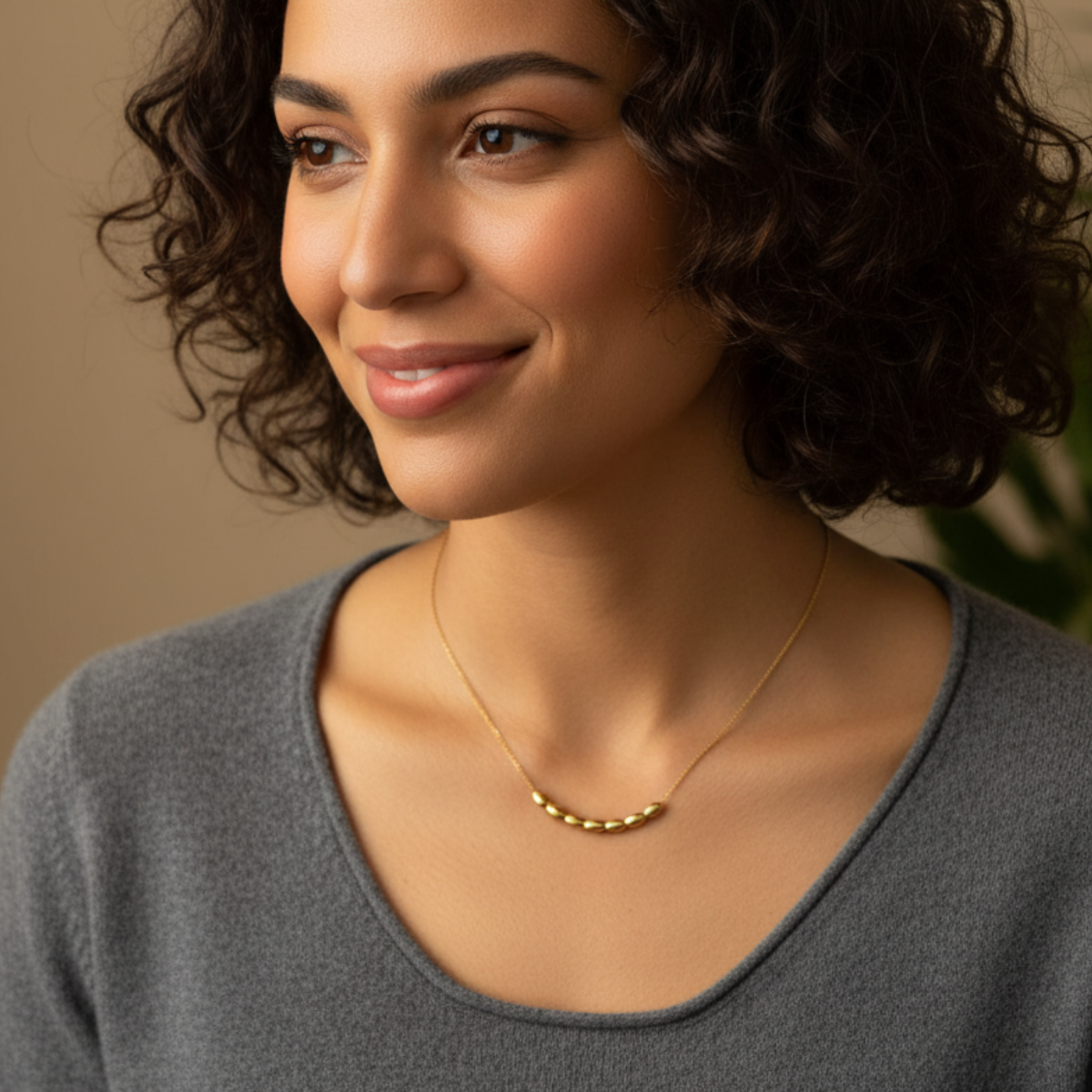 Gold Bead Fidget Necklace