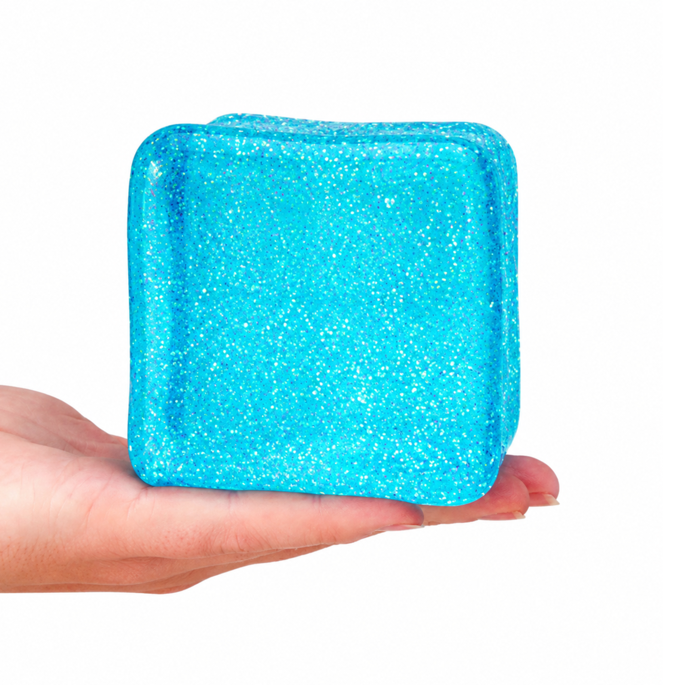 Giant Sensory Jelly Cube Squishy Glitter - 7.5cm