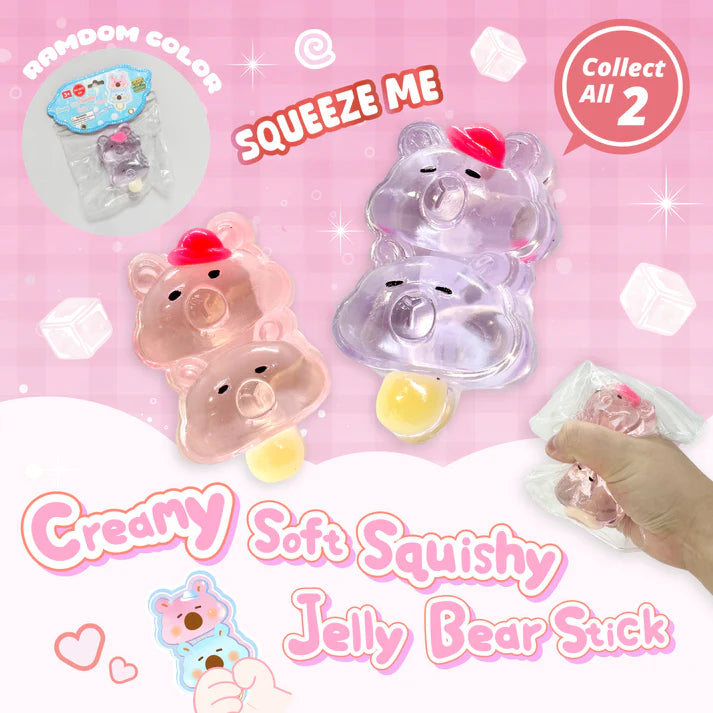 Clear Jelly Bear Stick Taba Squishy
