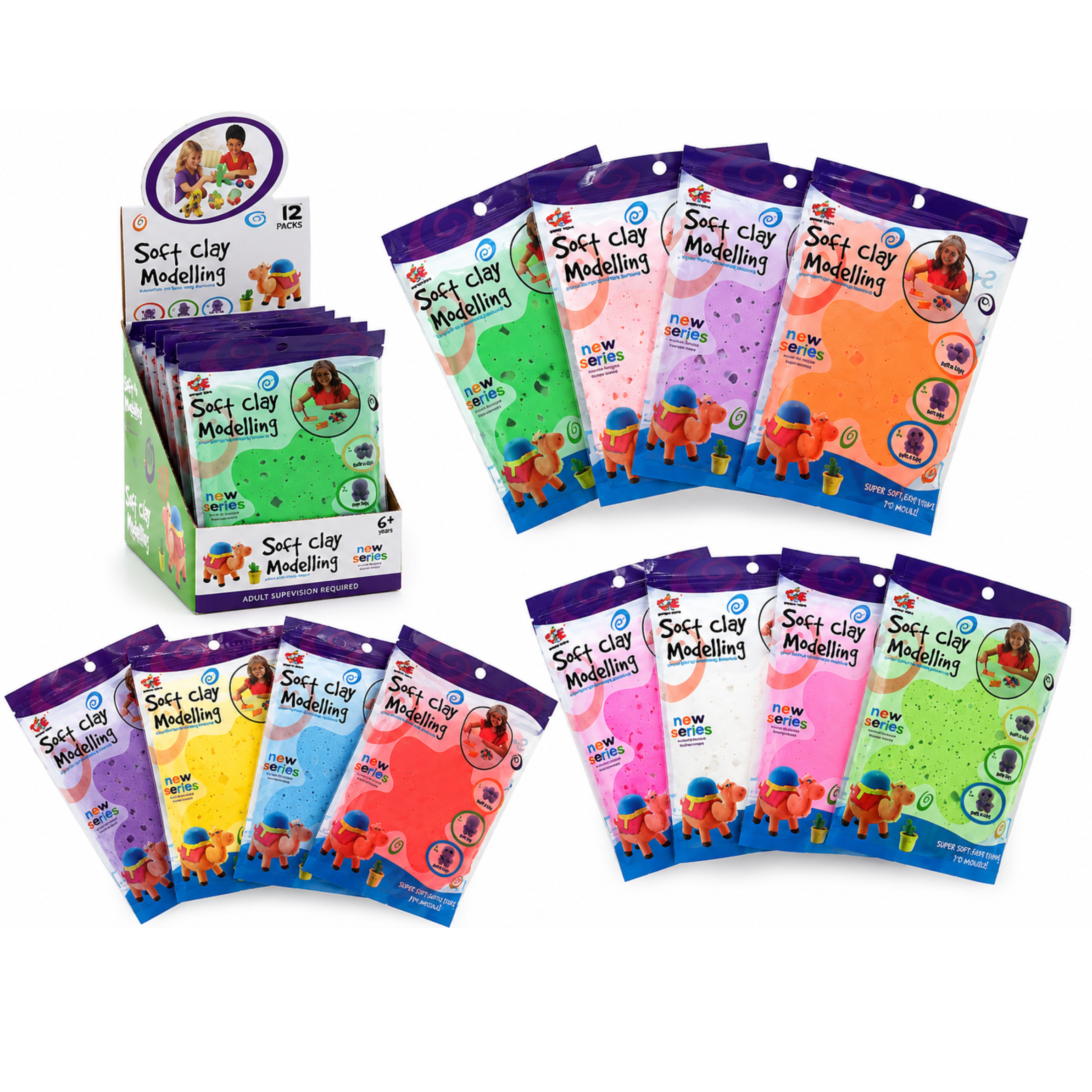 Air-Dry Modelling Clay – Classroom Pack (12 Colours)