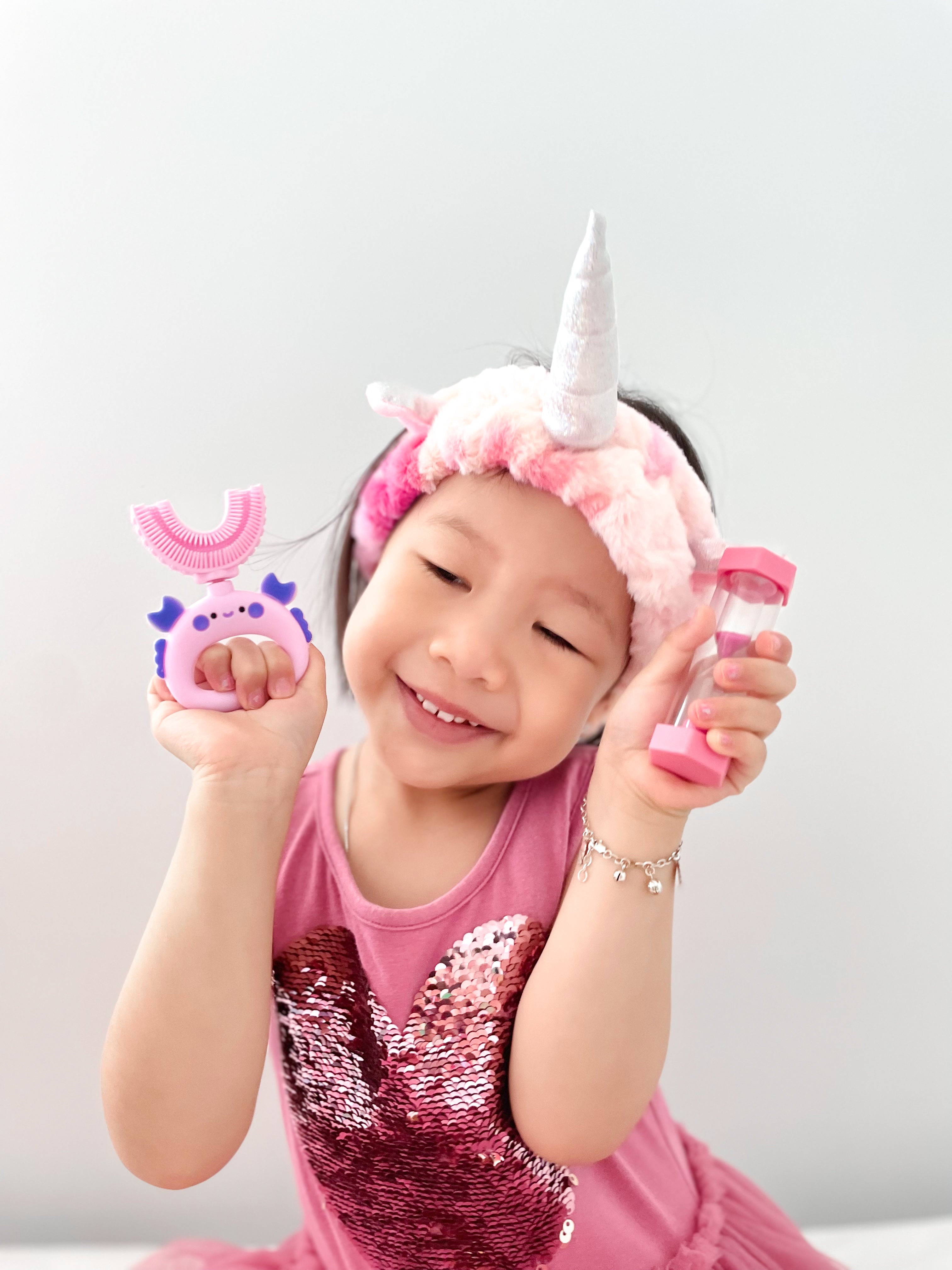 Crab U-Shaped Toothbrush - Pink