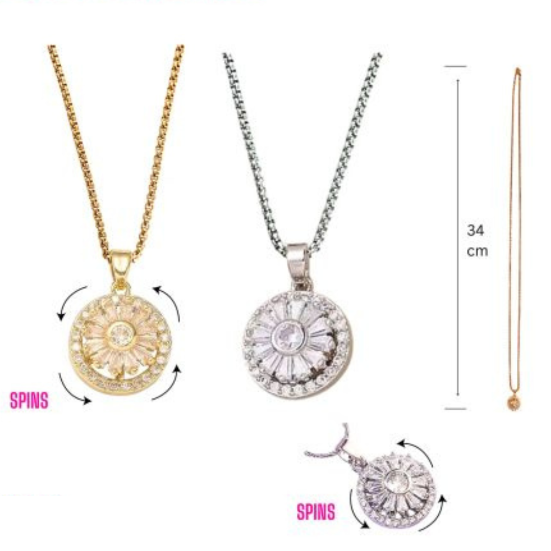 Daisy Flower Spinning Sensory Calming Necklace