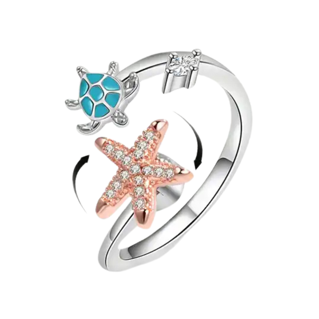 Turtle Silver Fidget Ring