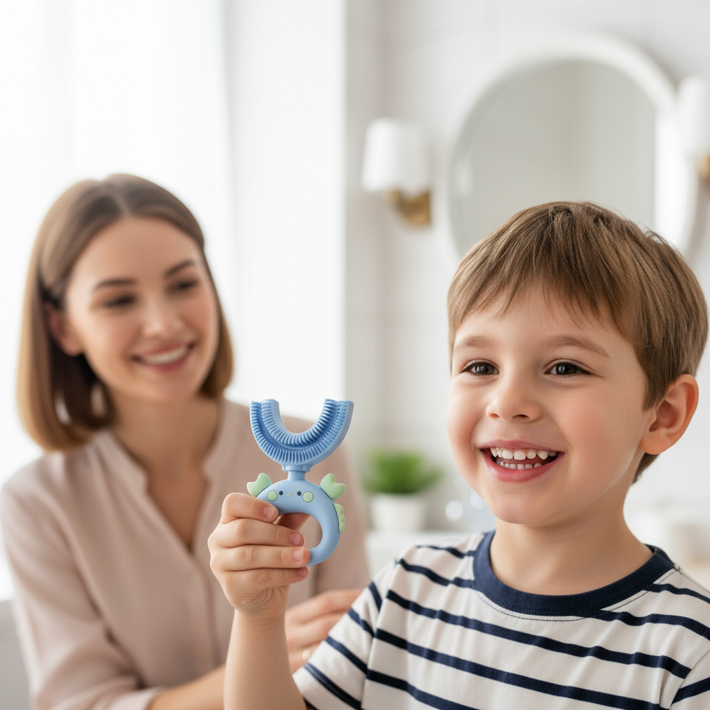 Crab U-Shaped Toothbrush - Toddler Blue