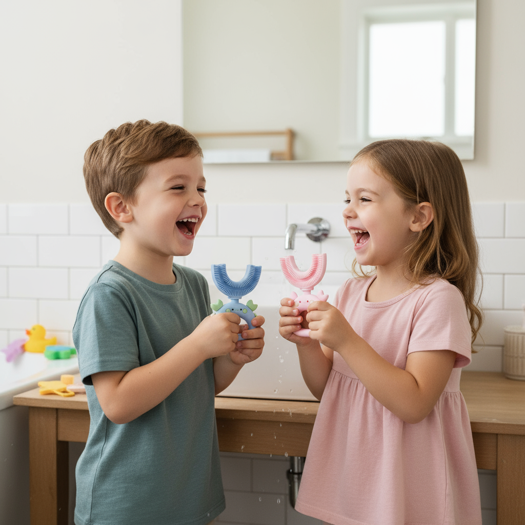 Crab U-Shaped Toothbrush - Toddler Blue