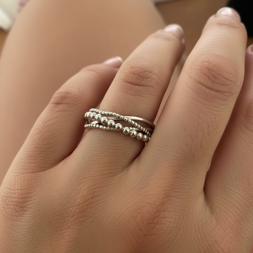 Textured Adjustible Fidget Ring