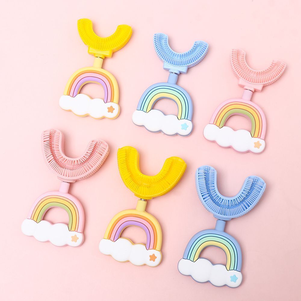 Yellow Rainbow U-Shaped Sensory Toothbrush