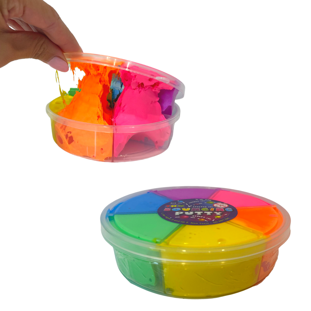 6 Colour Wheel Bouncing Putty Pack